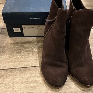 Cole Haan Dark Brown Suede Boots